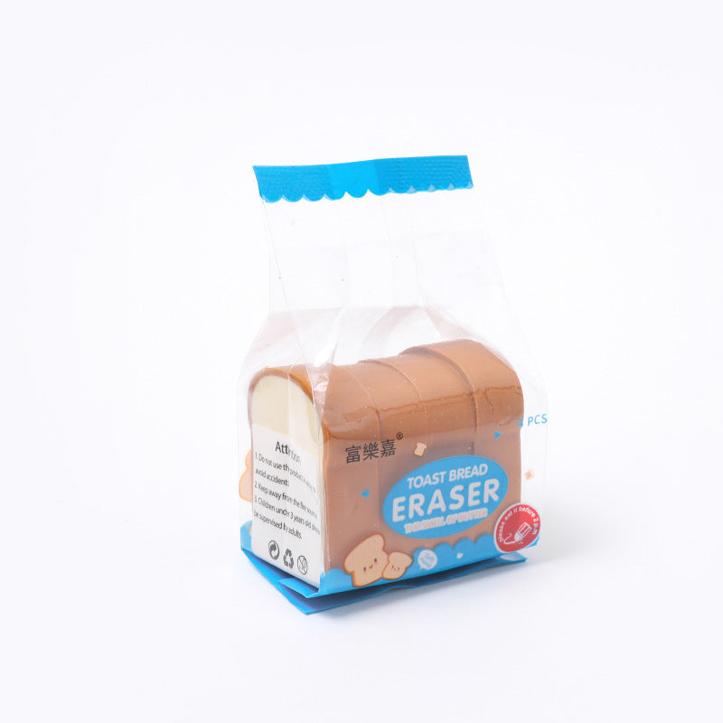 Wholesale 4pcs Cute Imitation Bread Rubber Eraser